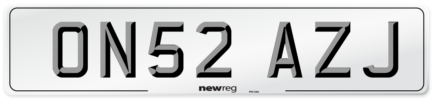 ON52 AZJ Number Plate from New Reg